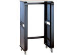 Quik Lok Studio Rack 10u - on Casters with Glass top