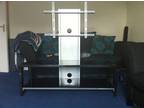 Black Glass Plasma TV Stand with Bracket