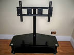 Black Glass Crome Lcd / Plasma TV Stand Fits 32